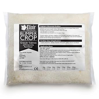 Elixir Gardens Ammonium Sulphate Fertiliser NPK 21-0-0 5kg Bag