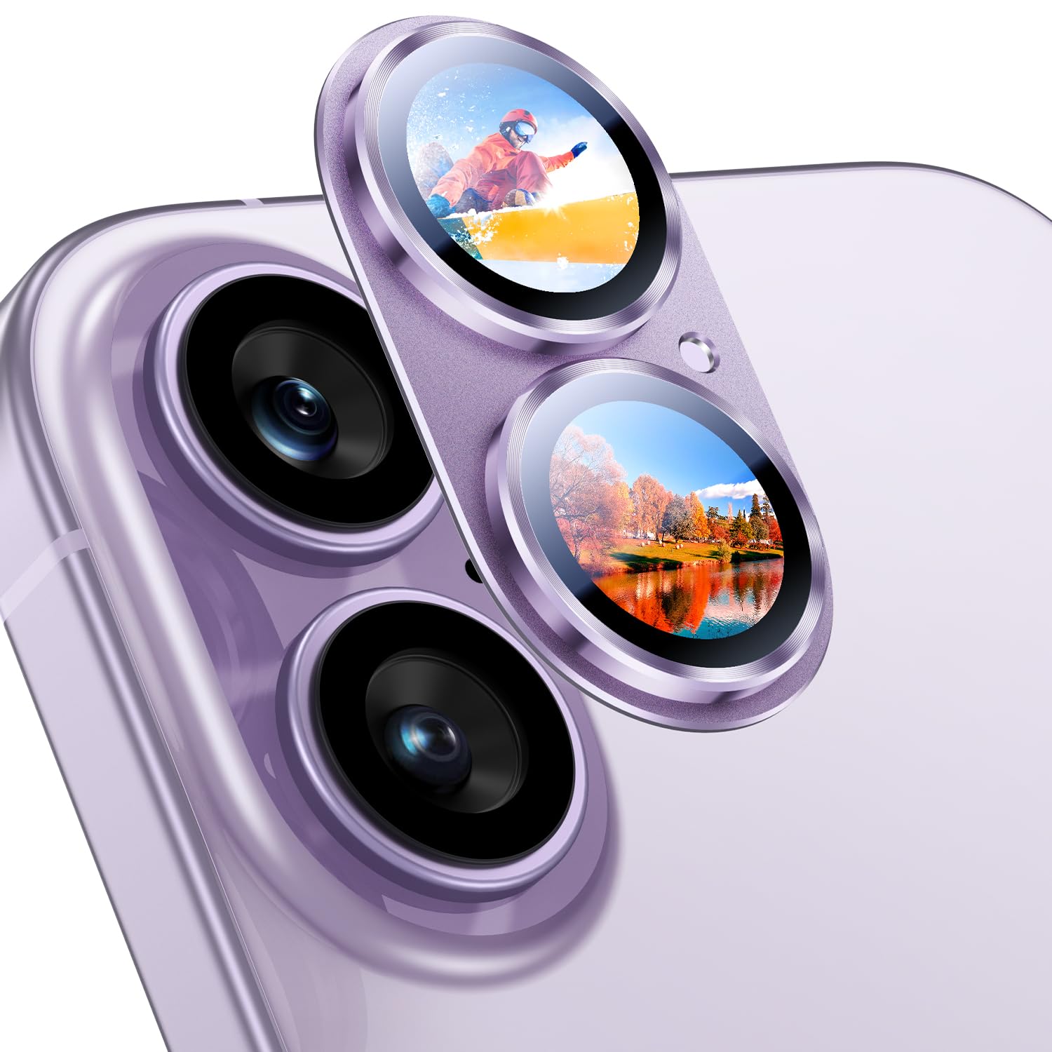 Uyiton for iPhone 17 Camera Lens Protector, Metal Frame Glass Cover