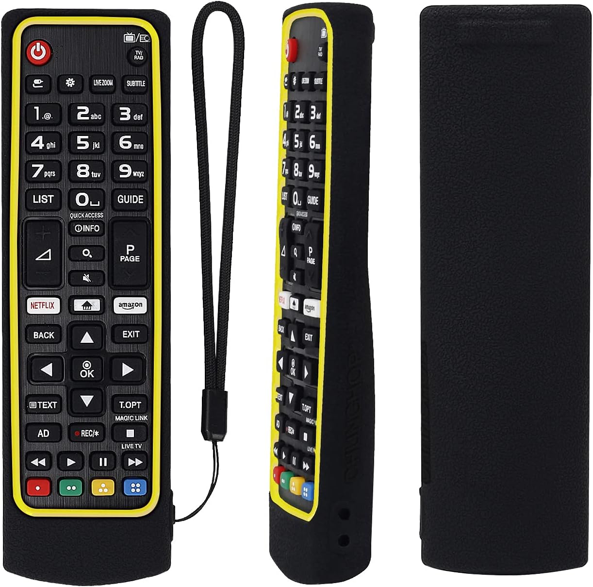 1PCS Protective Silicone Remote Cover for LG Smart TV Remote Control AKB75095305 AKB75095307 AKB75095308 AKB75375604, Remote Case Shockproof, Skin-Friendly (Black) (Remote NOT Included)