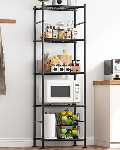 Miniatura 10 de Estantes de almacenamiento - Organizador de estantes de 5 niveles, estantería de garaje resistente con patas niveladoras, organizador de estantes de