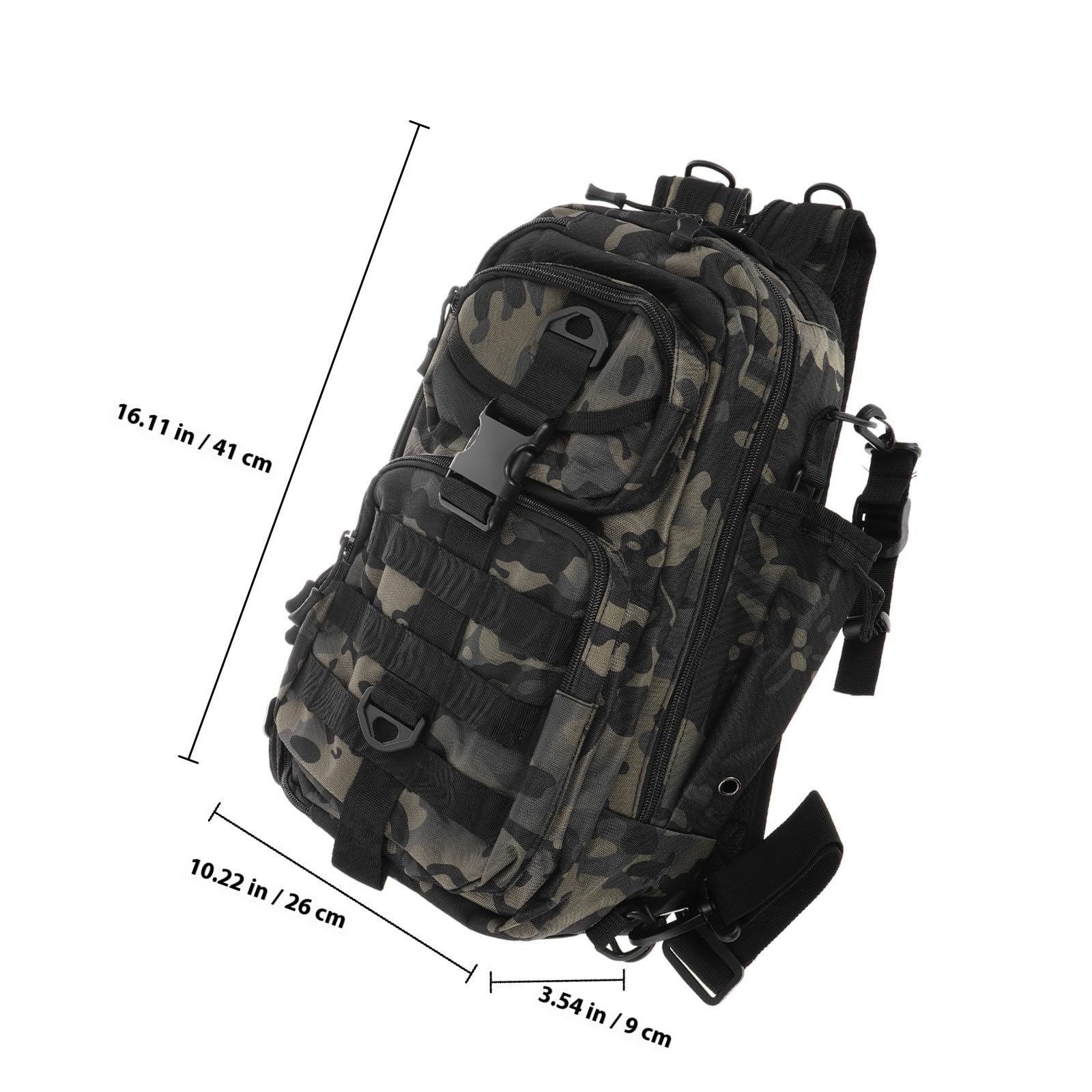 Multifunktionaler Reißfestes Polyester Großer Kapazität Angelrucksack mit verstellbare Schultergurte für Outdoor Abenteuer und Wandern