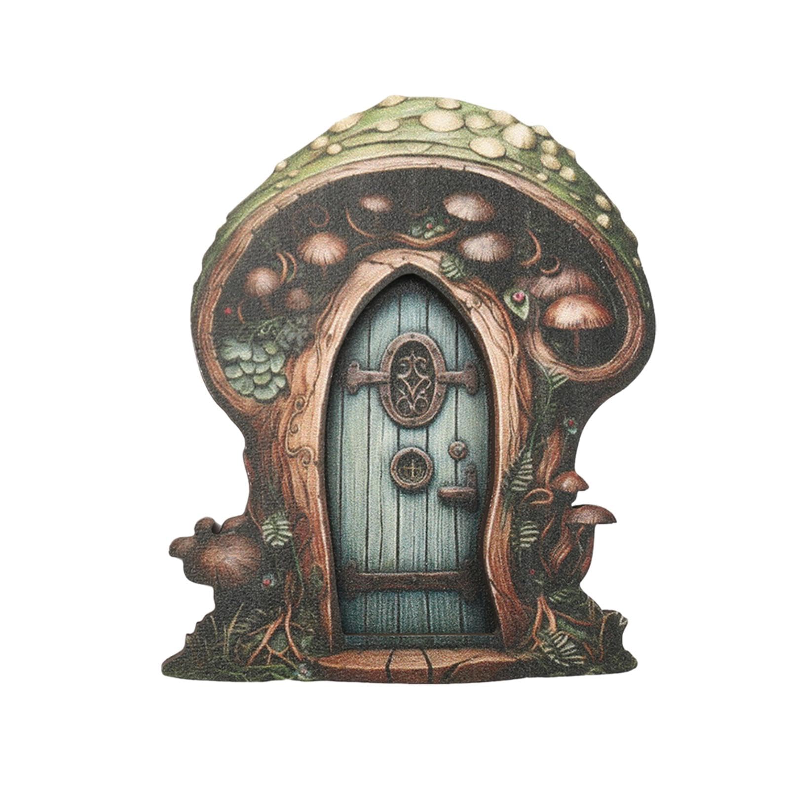 2 Porte Delle Fate In Legno - Decorazione Da Giardino Magico, Per Alberi E Interni, Design Realistico - Foto 2
