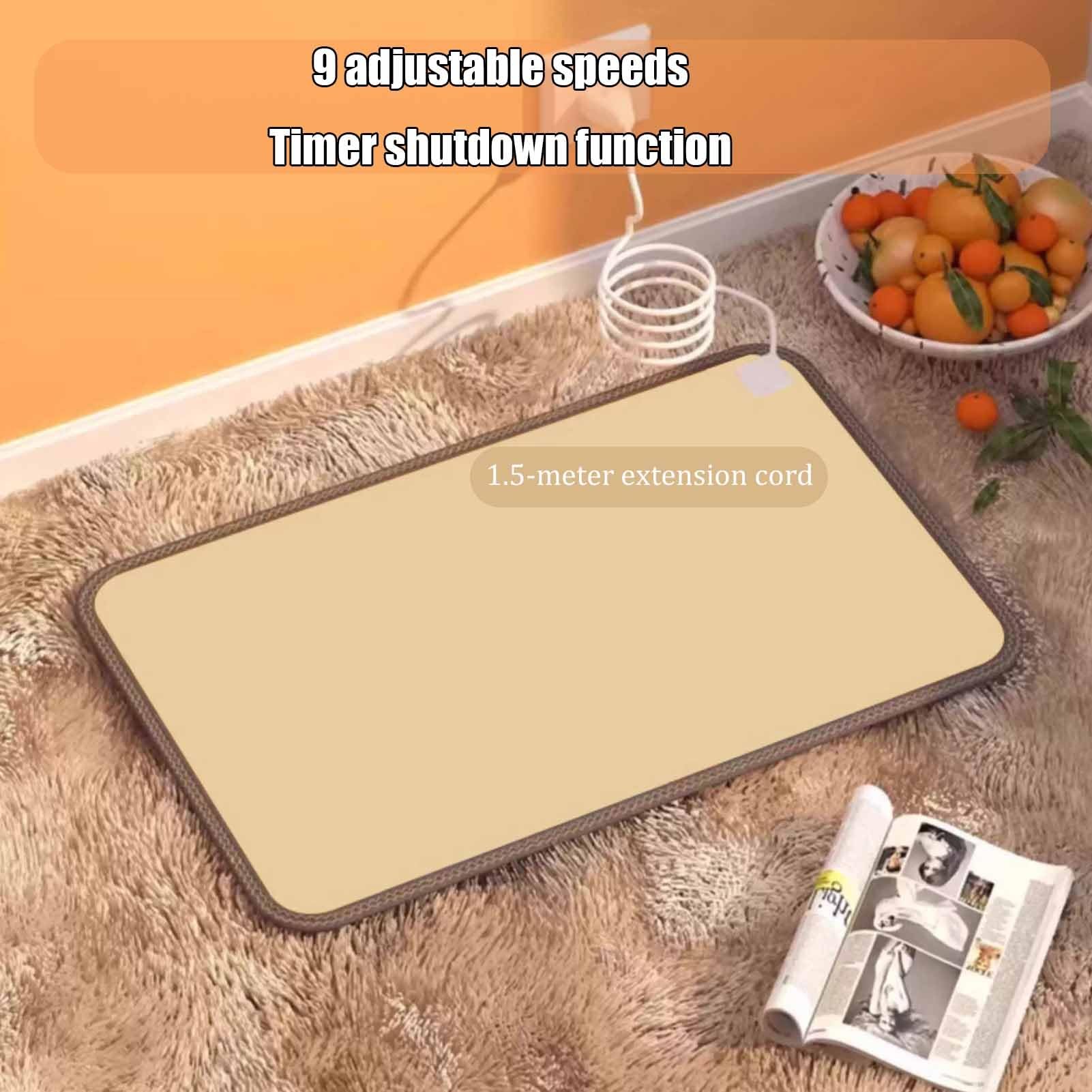 Tappetino riscaldato in grafene per riscaldamento elettrico, accogliente tappeto scaldapiedi per soggiorno e camera da letto, tappetino riscaldante per pavimento per la casa, 50 x 40 cm