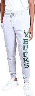 NBA Milwaukee Bucks Mens Team Jogger Pants, Left Leg Logo, Small