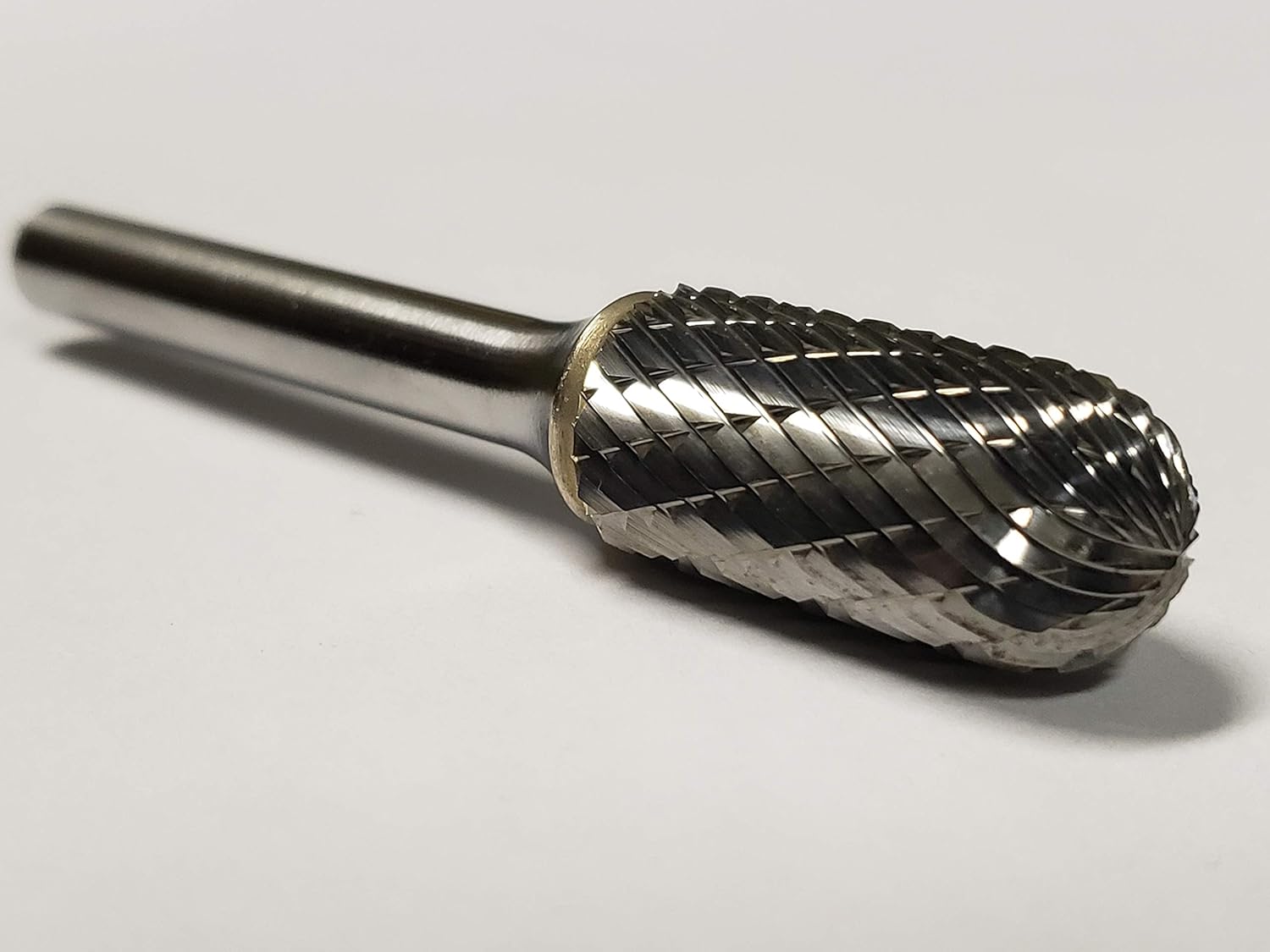 SC-5 Cylindrical Shape 1/2" Diameter with Ball End 1/4" Shank Double Cut Carbide Burr
