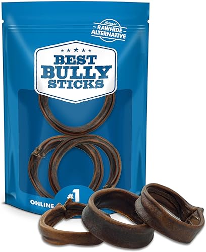 Best Bully Sticks Anillos de dentición para cachorros, de colágeno natural de un solo ingrediente, masticables para dentición, huesos para perros