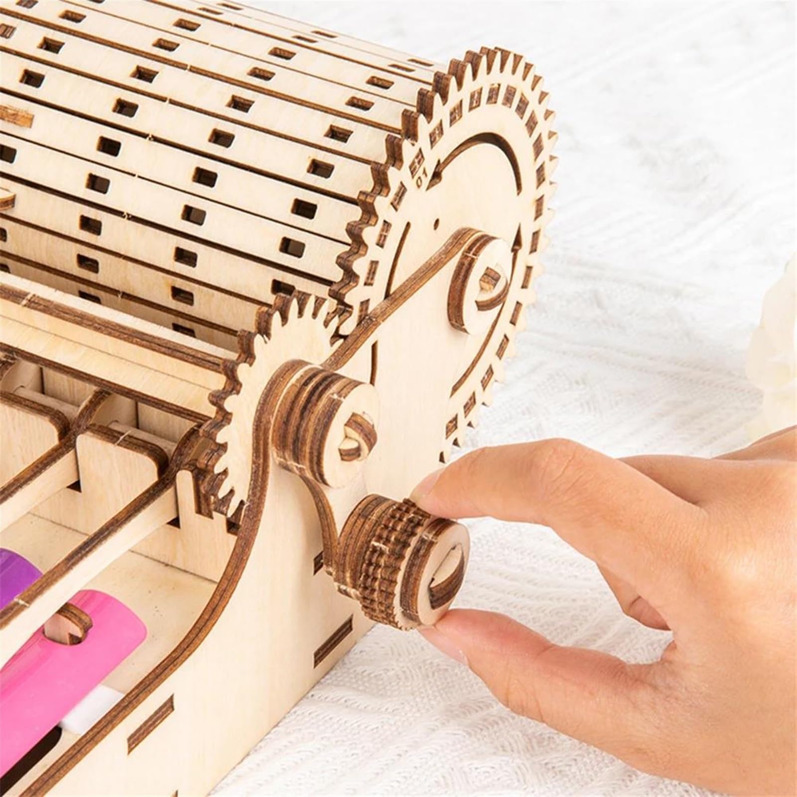 Kit de bricolaje de 8 tonos, caja de resonancia colorida, instrumento de percusión Glockenspiel de madera de precisión con manivela Kit De Glockenspiel Profesional
