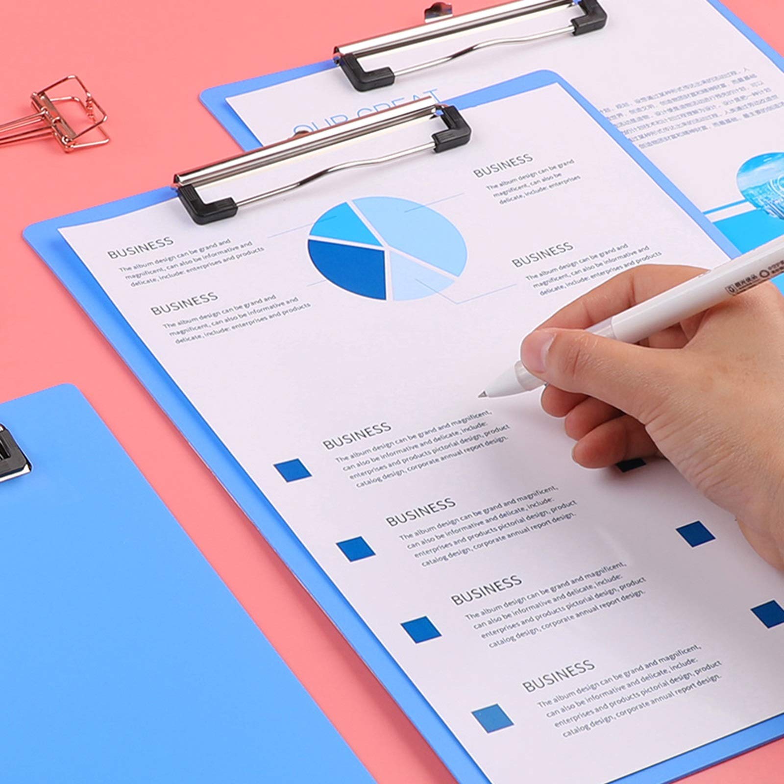 Cartella portadocumenti espandibile 50 Appunti in plastica PACK possono contenere cartelle di carta A4 con fori appesi a carte da scrittura di cartelle di scrittura di cartelle/organizzatore di docu