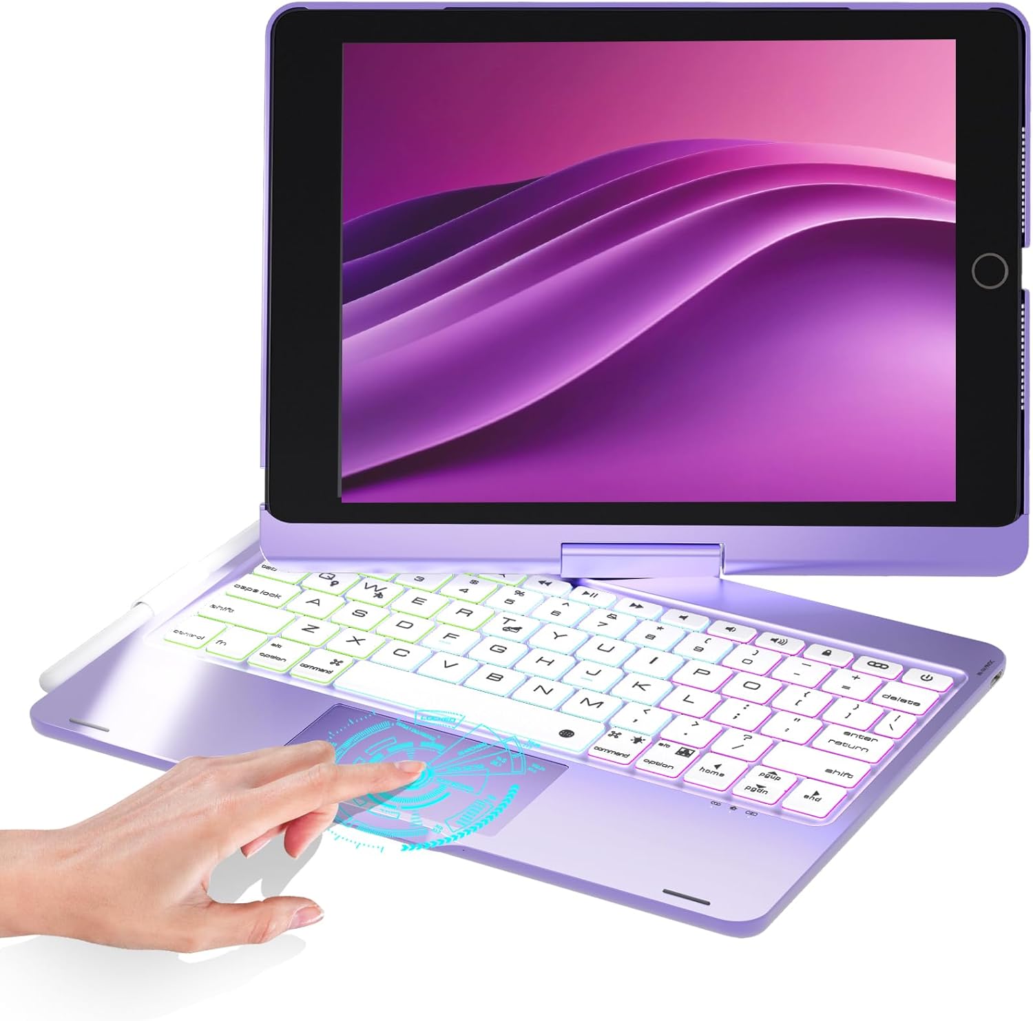 iPad 9th Generation Case with Keyboard, 360° Rotatable