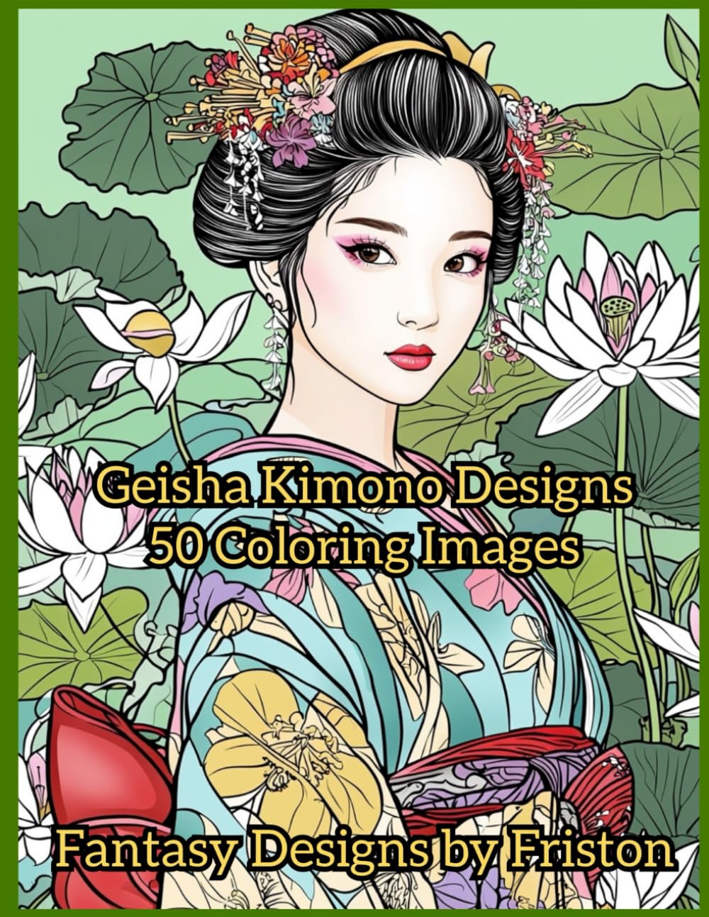 Geisha Kimono Designs Coloring Book by Fantasy Designs by Friston: 50 Coloring Images