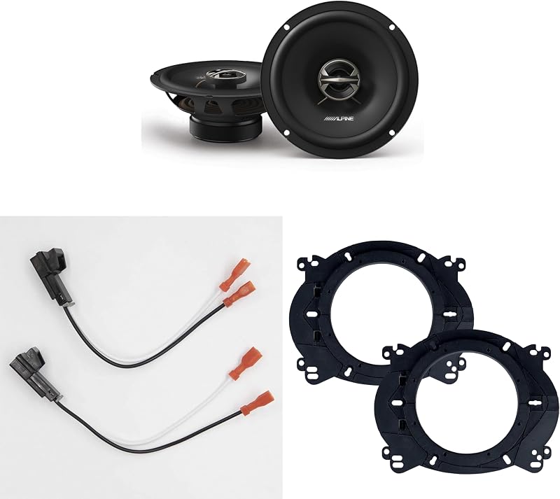Speakers 6.5 inch for Chevrolet Silverado 1999-2006 Upgrade Kit - Pair of EL Series with Adapters and Harness, Coaxial 6 1/2 Car Audio Front Door Speaker for Chevy