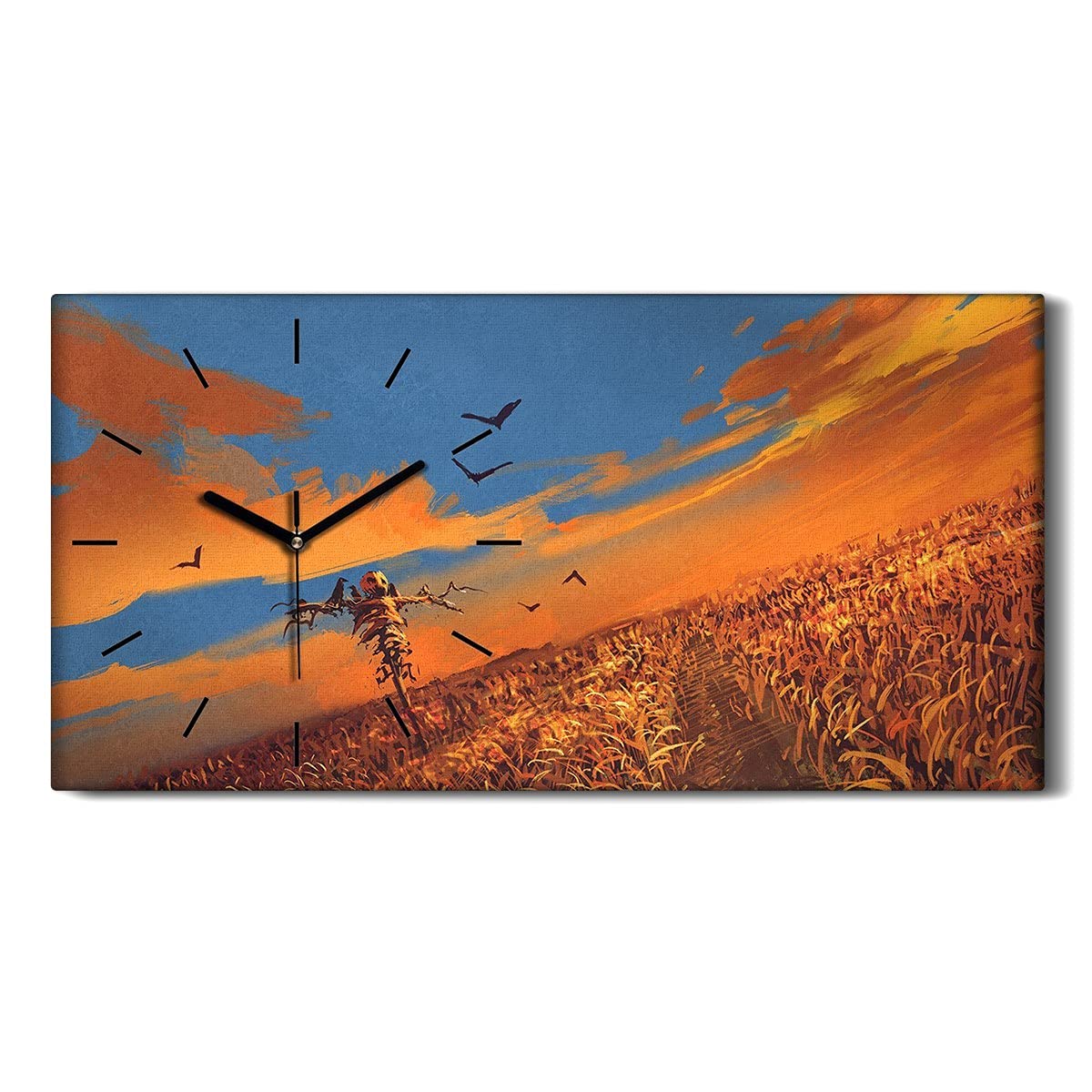 Horloge Murale sans Tic-Tac Tableau Décoratif Grand Format Image Coucher de Soleil