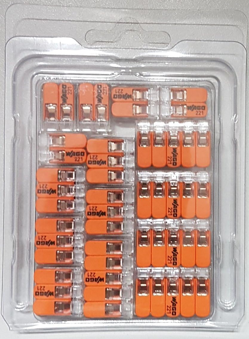 WAGO Connecting Clamps Genisys Set® 16x221 412,16x221 41WAGO Fasteners Clips Genisys Set® 16x221 412,16x221 413,16x221/in a handy Clear Wiederverschliessbaren Aufbewahungs Box