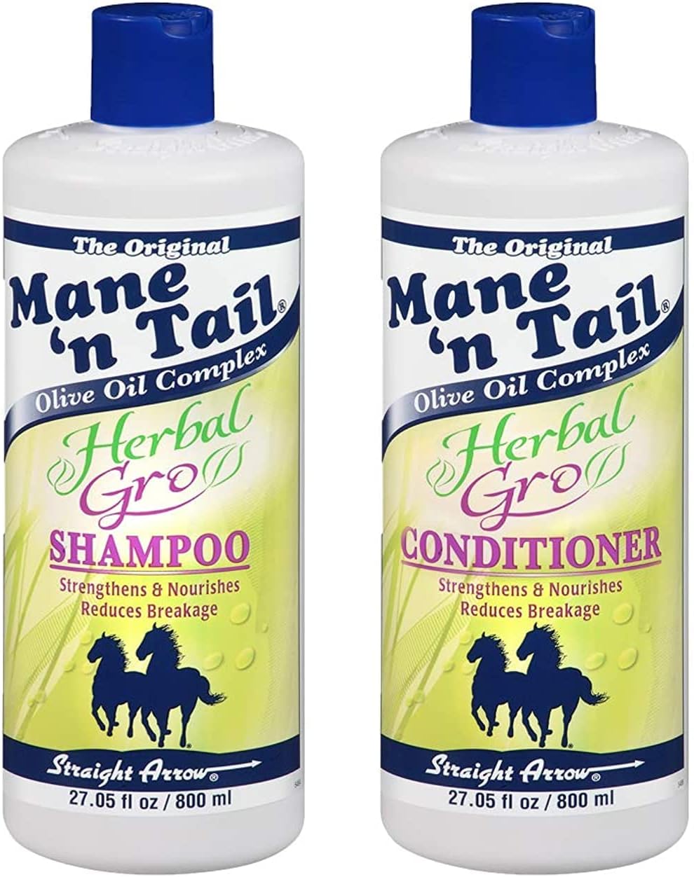 Mane 'n Tailشامبو وبلسم الحصان بالأعشاب وزيت الزيتون Herbal Gro Shampoo and Conditioner 2x800 ml