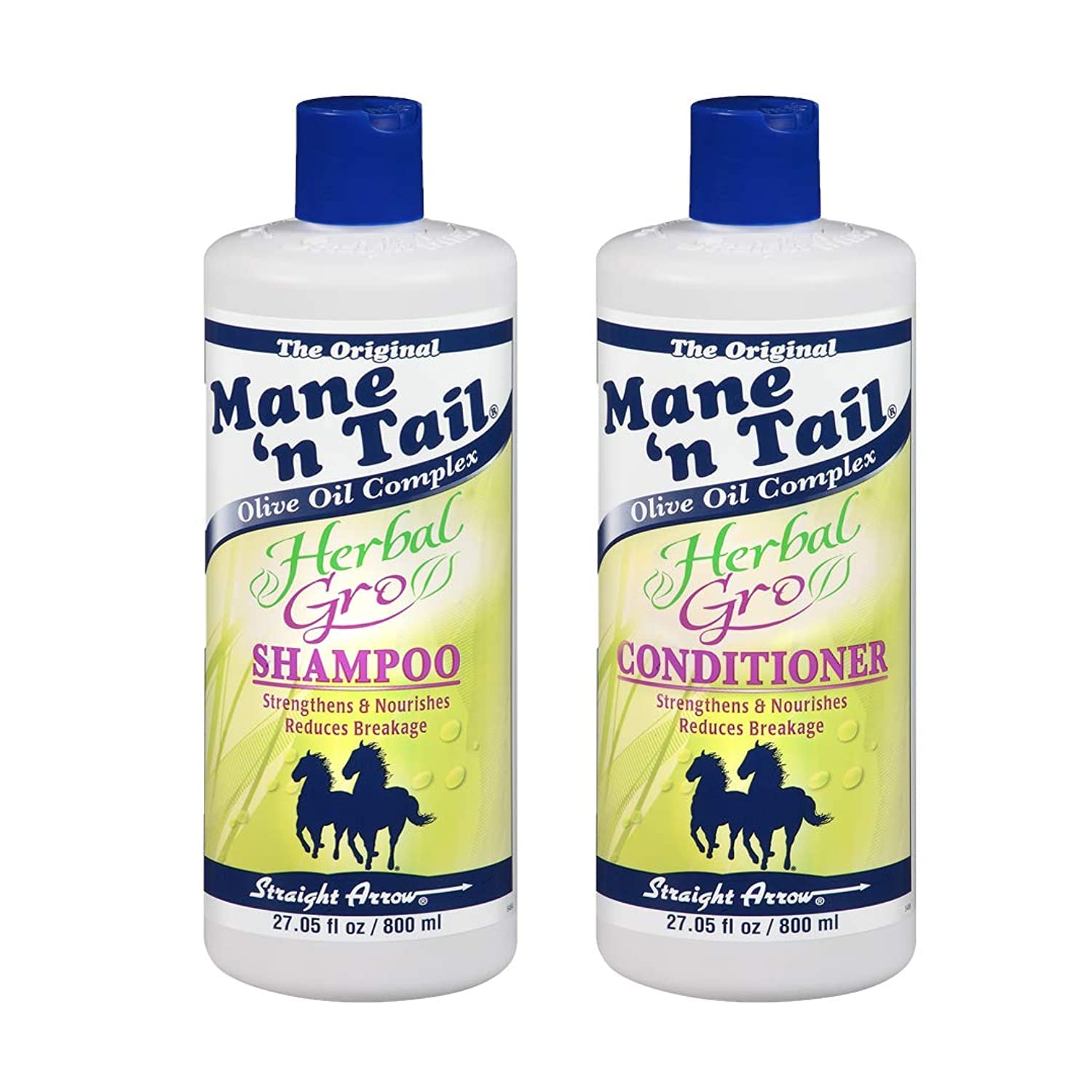 Mane 'n Tailشامبو وبلسم الحصان بالأعشاب وزيت الزيتون Herbal Gro Shampoo and Conditioner 2x800 ml