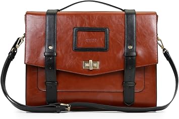 Sac à Dos Femme Cuir PU ECOSUSI - Sac Cartable Ordinateur 15,6" Multifonction - Style Vintage Bordeaux