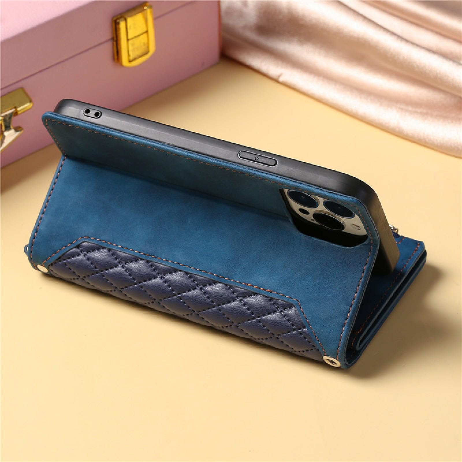 Étui Portefeuille en Cuir avec dragonne pour iPhone 7 (iPhone 8), Fermeture éclair, Porte-Cartes, dragonne (pour iPhone 7 (iPhone 8)/Violet)
