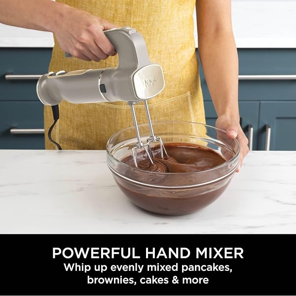 Ninja Foodi 3-in-1 Hand Blender, Hand Mixer & Chopper with Gradual Start, 2 Blending and 5 Mixing Speeds to Chop, Mix, Knead, Blend and more, Dishwasher Safe Parts, 850W, Stone Gold CI100UKSTGD - 4