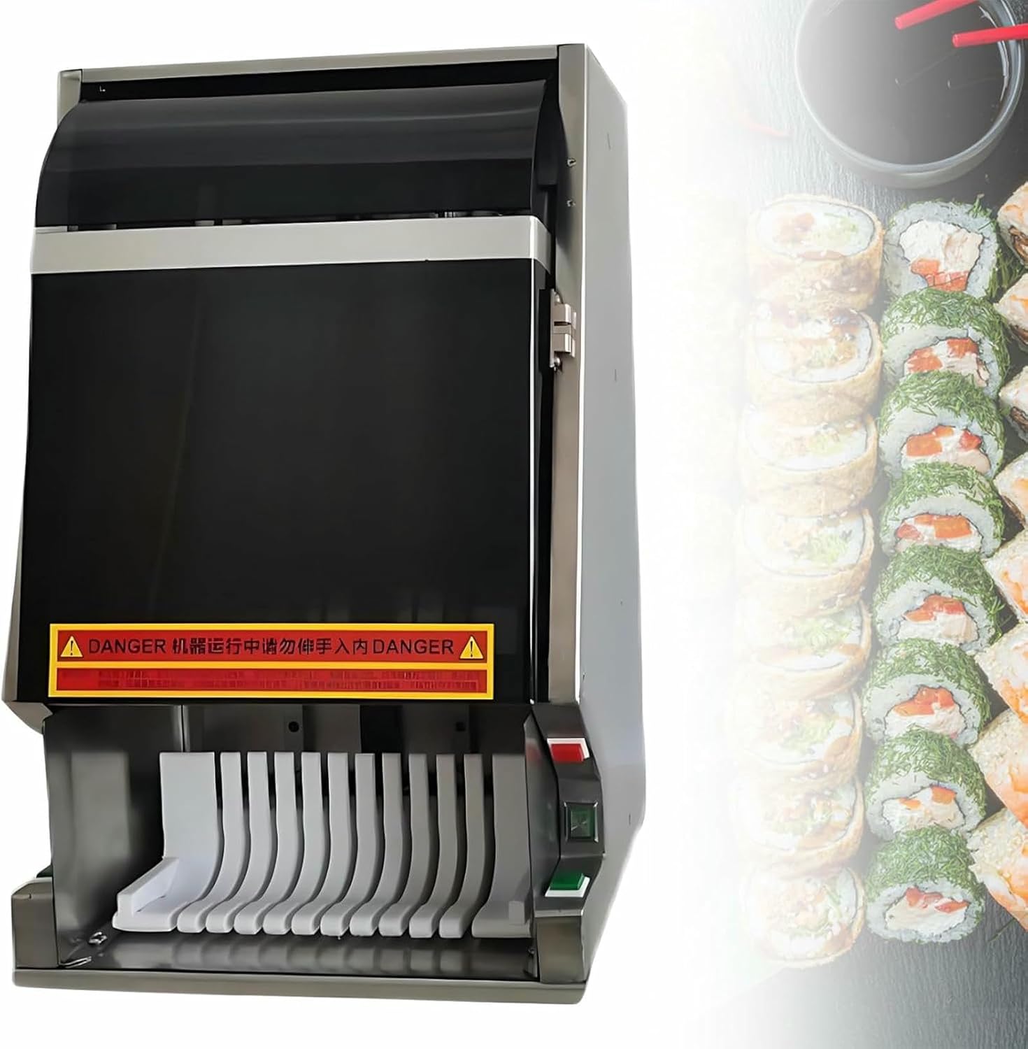 Desktop Multifunctional Electric Sushi Maker,Stainless Steel Body,Easy to Learn,Quick Cutting-8/10/12 Piece,Effortless Sushi Preparation at Home, Restaurants