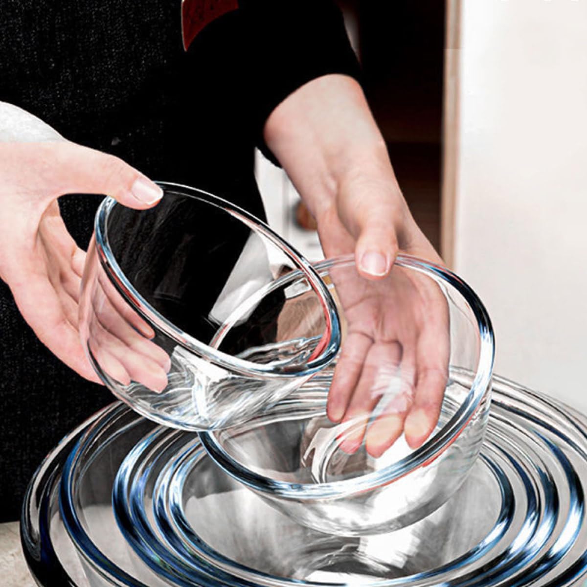 Housoutil Cuencos de Vidrio Multiusos 2 Piezas 500 Ml Tazones para Mezclar y Servir Ensaladas Postres y Sopas Aptos para Hogar Restaurante y Celebraciones