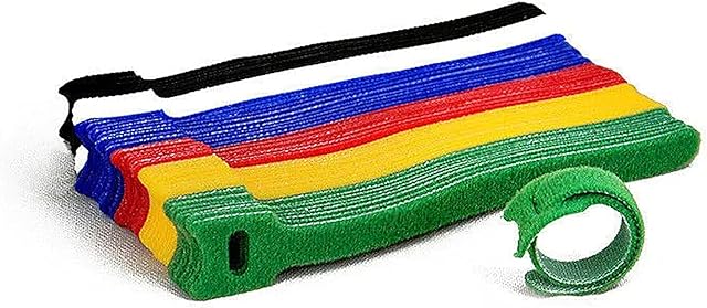 JANEMO 30 Pcs Cable Straps,6 Inches Reusable Hook and Loop Straps for Cables,Use for Home,Office or Outdoor Wire and Other Items Classification and Adjustment,Color Mixing