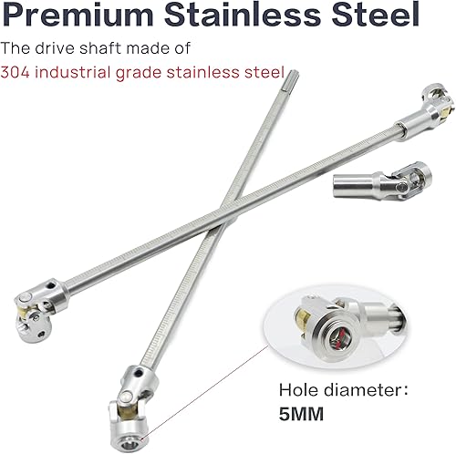 Miniatura 2 de SCX10 Eje de transmisión 2 piezas 2.677-9.016 in corte a la longitud de acero inoxidable para 110 RC Crawler LCG Rig Sportys Scalers GSPEED Capra