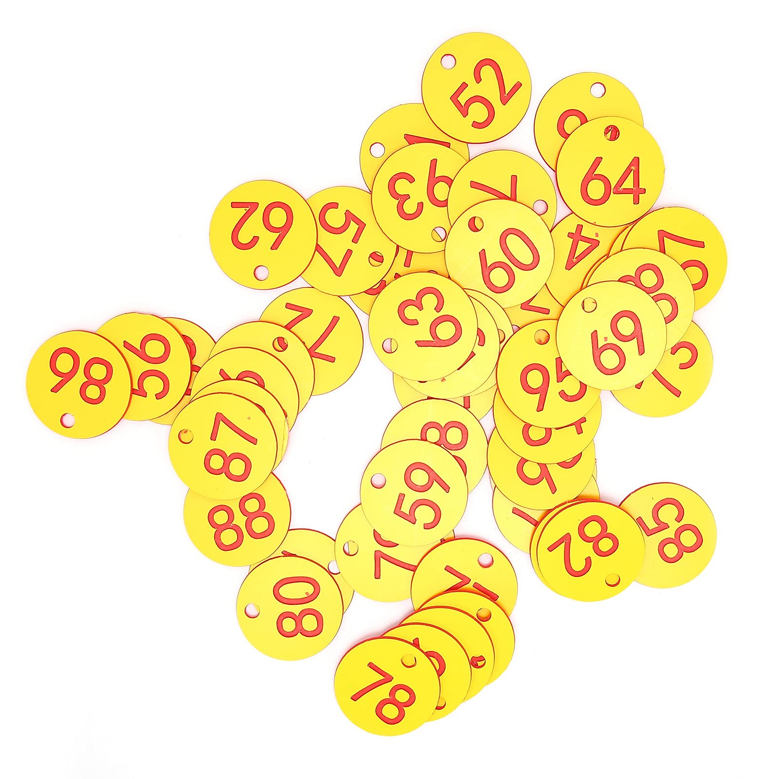 Marcatore Alveare Numero Perforato 50 Pezzi Rosso Giallo per Apicoltura Allevamento