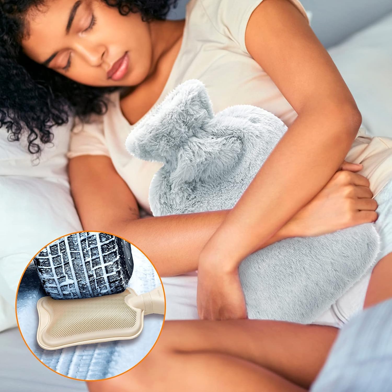 URBZUE Hot Water Bottle with Soft Cover, 2L Large Hot Water Bag for Cold & Hot Compress - Image 5