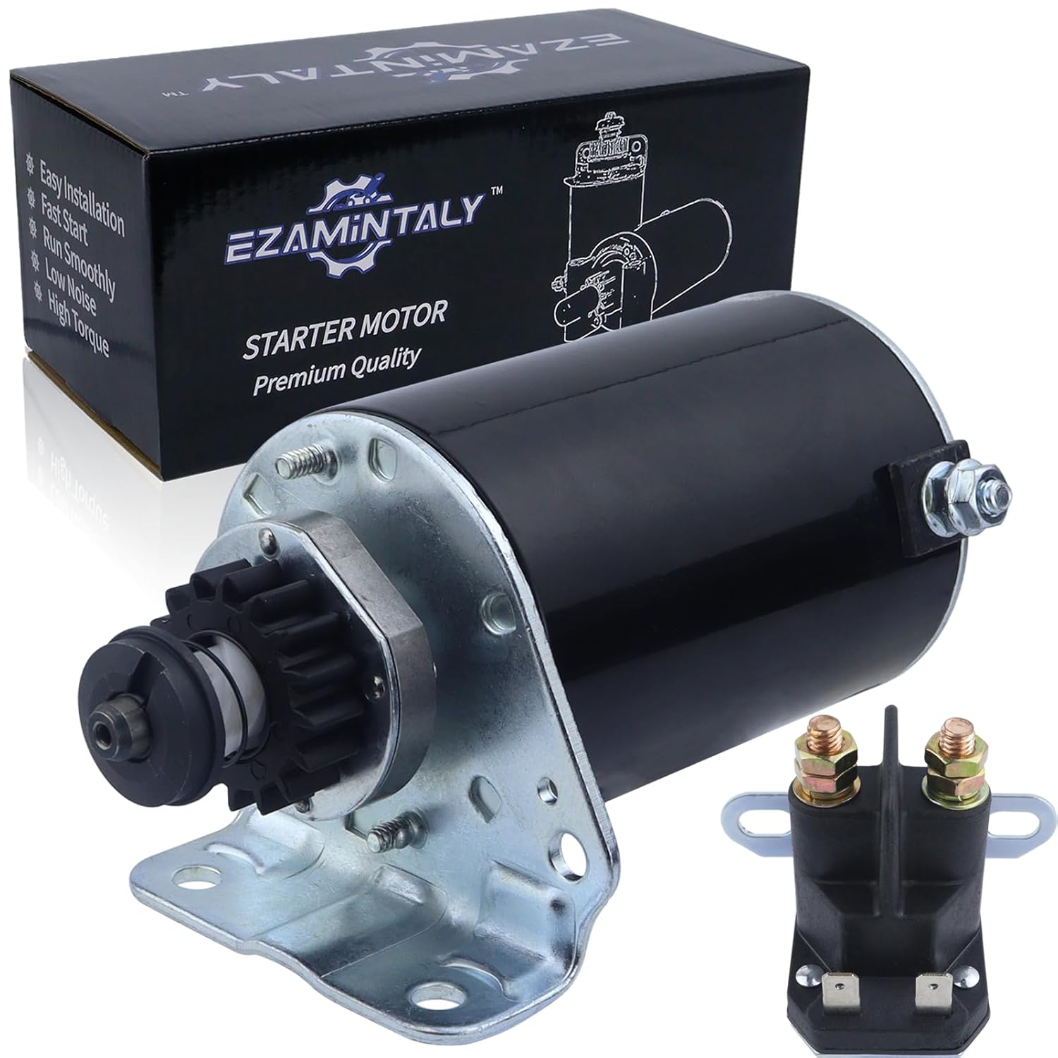 Starter & Relay for BS Engine for John Deere L118 22Hp 04-05, L120 20Hp 03-05, LT166 LTR166 16HP 98-01, Z245 Z425, AM106883 AM38136 691262 393499 394943 497401 494198 494990 795121 499529