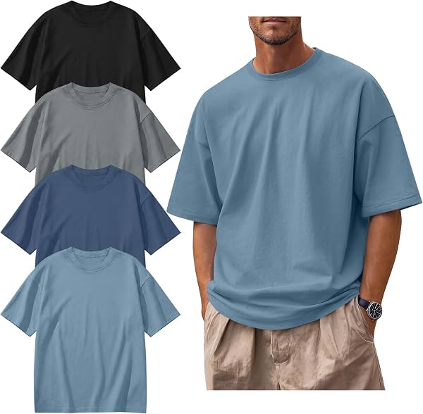 Paquete de 4 camisetas de hombre de talla grande, para entrenar