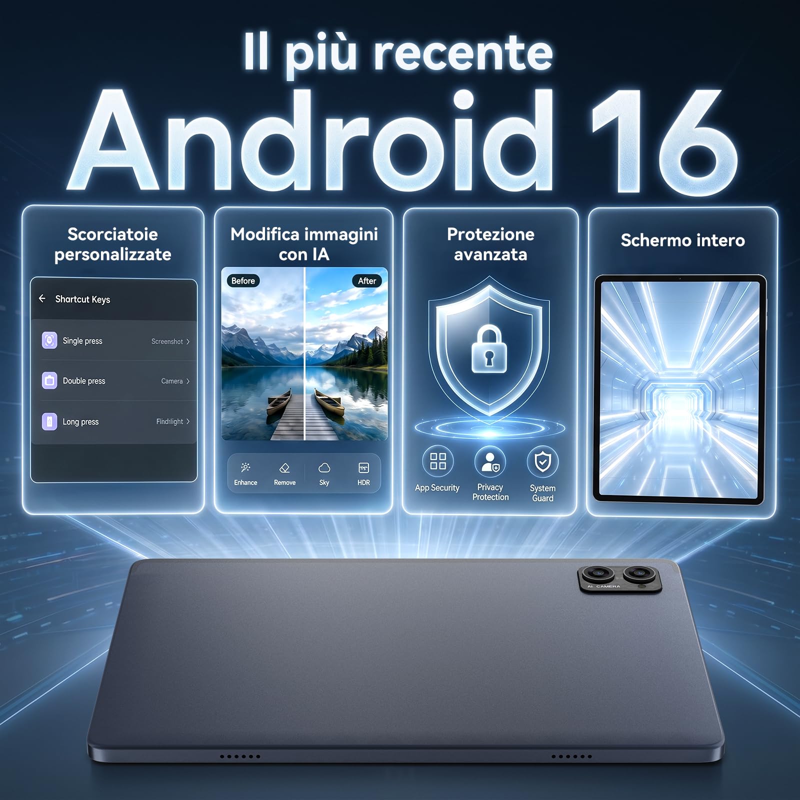 TABWEE Android 16 Tablet in Offerta, 24 GB + 256 GB (2 TB TF) | Tablet con Tastiera e Penna, Gemini AI , Widevine L1, Tablet 10 pollici, 8 MP+ 5 MP, Face ID, GPS (Garanzia di 4 Anni)