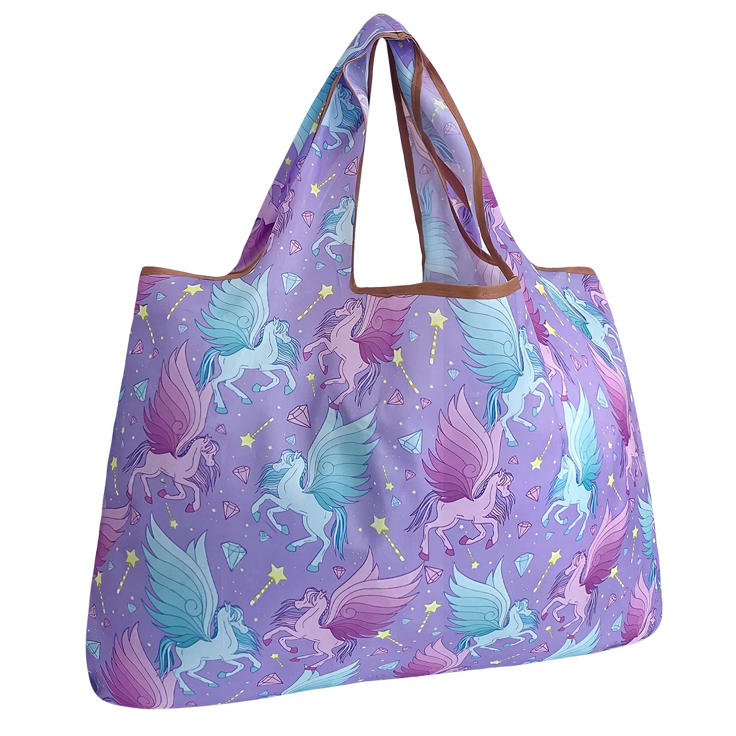 Large Foldable Tote Nylon Reusable Grocery Bags