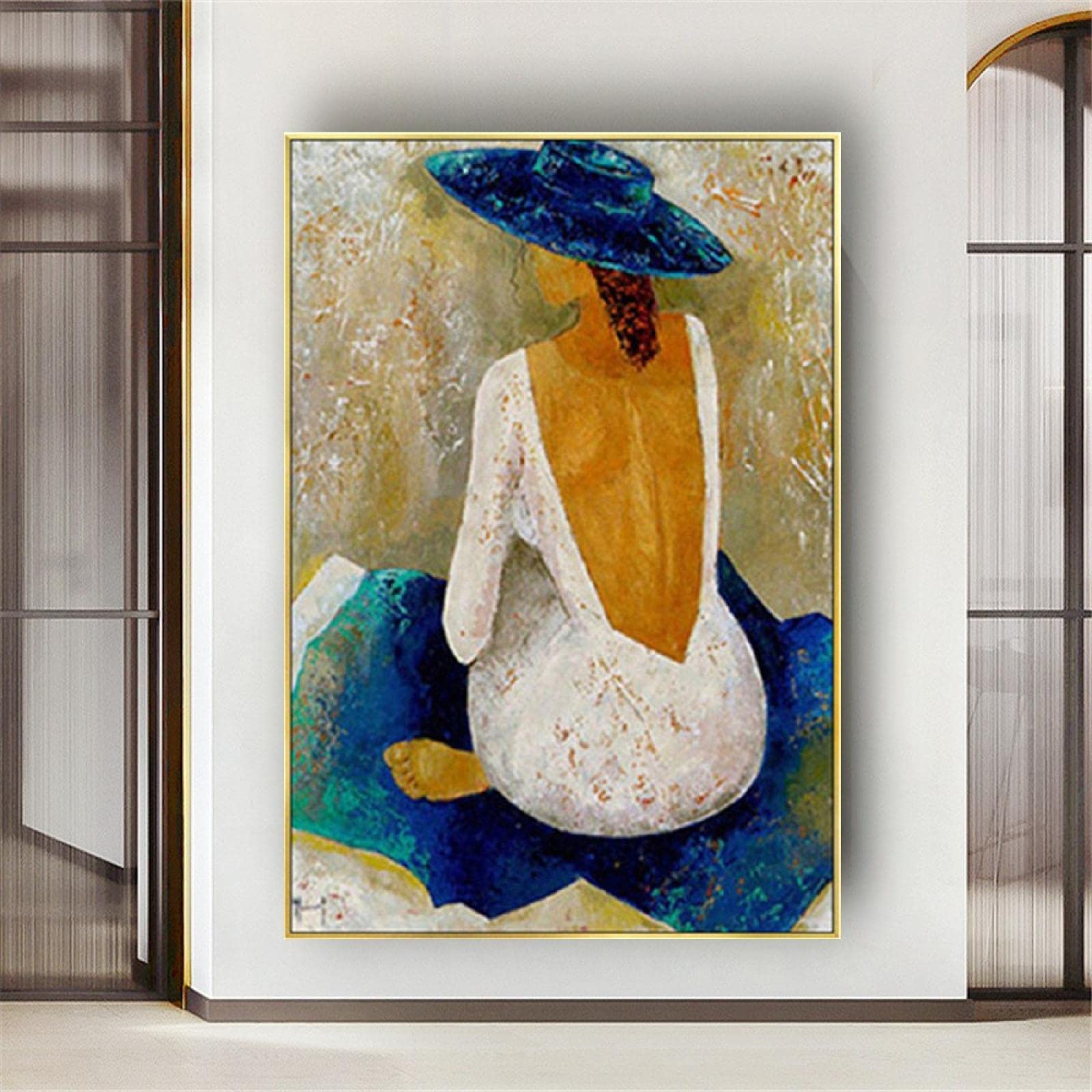 Canvas Prints Oil Painting On Canvas bohemian girl wall Painting Beautiful abstract figure drawing home room decor 40x60cm Frameless