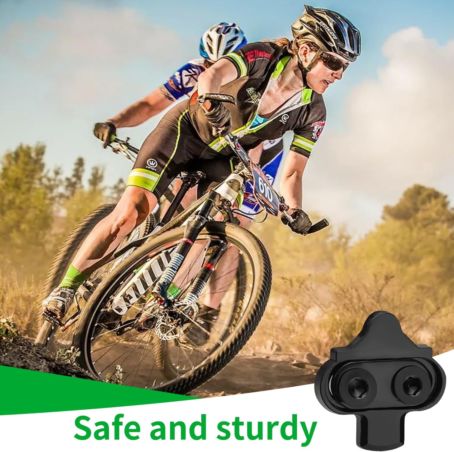 Shimano SPD Cleats for Cycling Shoes 2 Pcs SPD Cleats Non-Slip Design Perfect for Indoor Cycling Mountain Biking and Outdoor Road Riding Black 7 71e+McaB6mL. AC SL1500