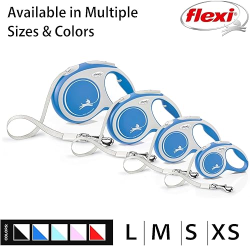 Miniatura 6 de FLEXI New Comfort Tape Retractable Dog Leashes for Medium Dogs Upto 55 lbs. – 16 ft., Blue | Tangle Free Pet Walking Leash with One-Handed Brake,