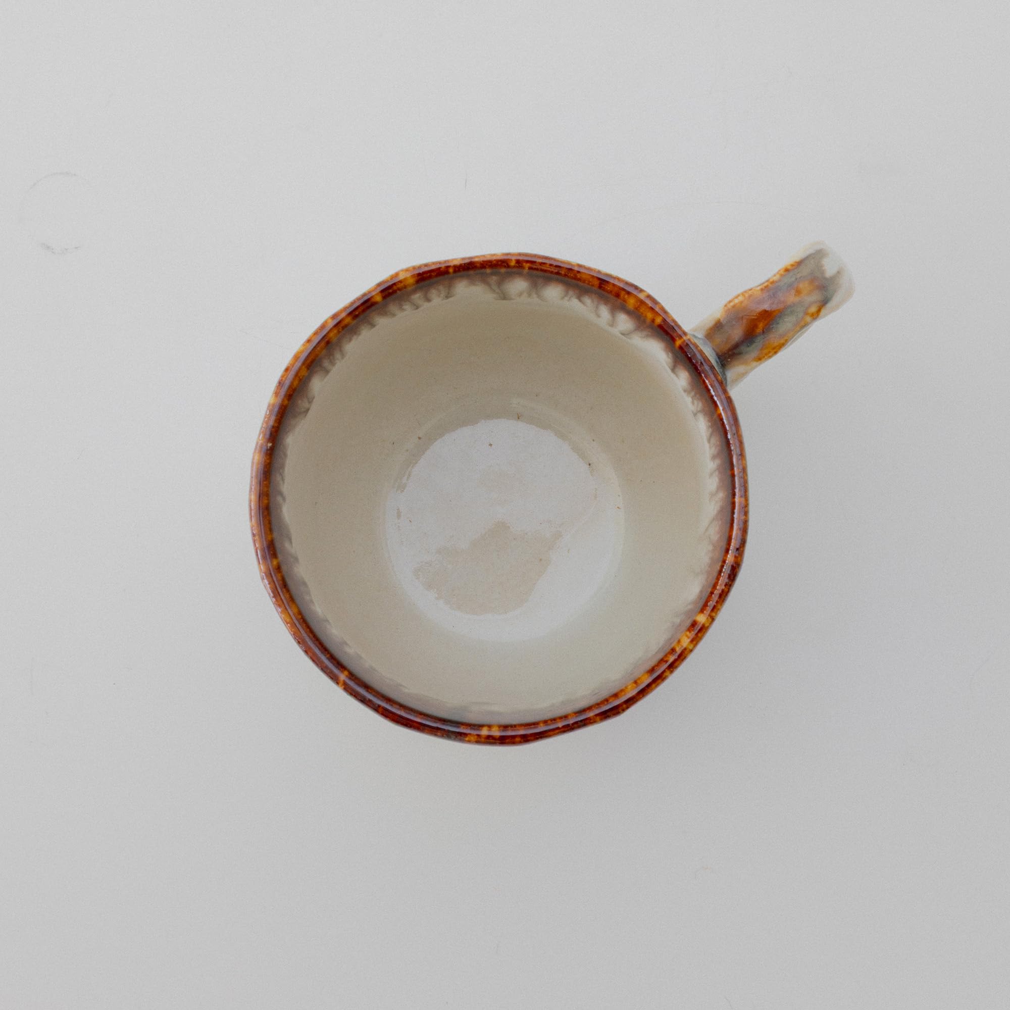 Asayu Japan Set de Tazas de Cerámica Drip Azul y Marrón - Tazas Japonesas Hechas a Mano con Efecto de Esmalte en el Borde (Set de 2)