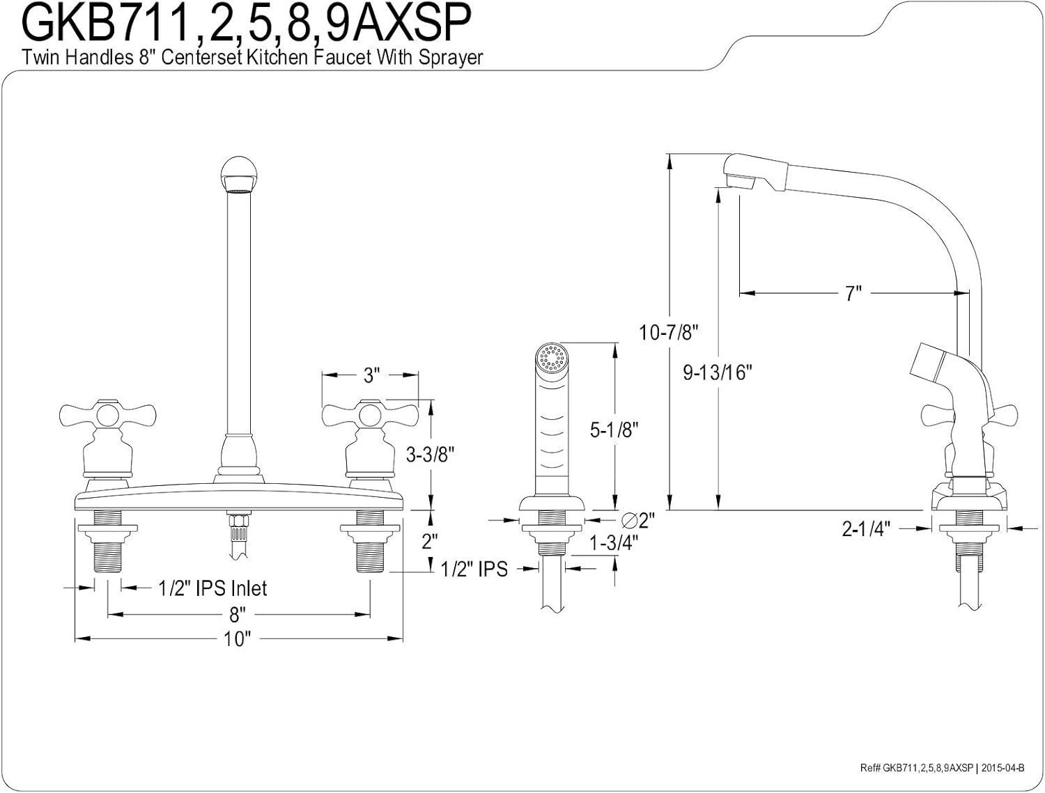 Authеntіс Crаzу Dеаlѕ Kingston Brass GKB719AXSP Victorian Centerset Kitchen Faucet, 7 inch in Spout Reach, Brushed Nickel/Polished Brass