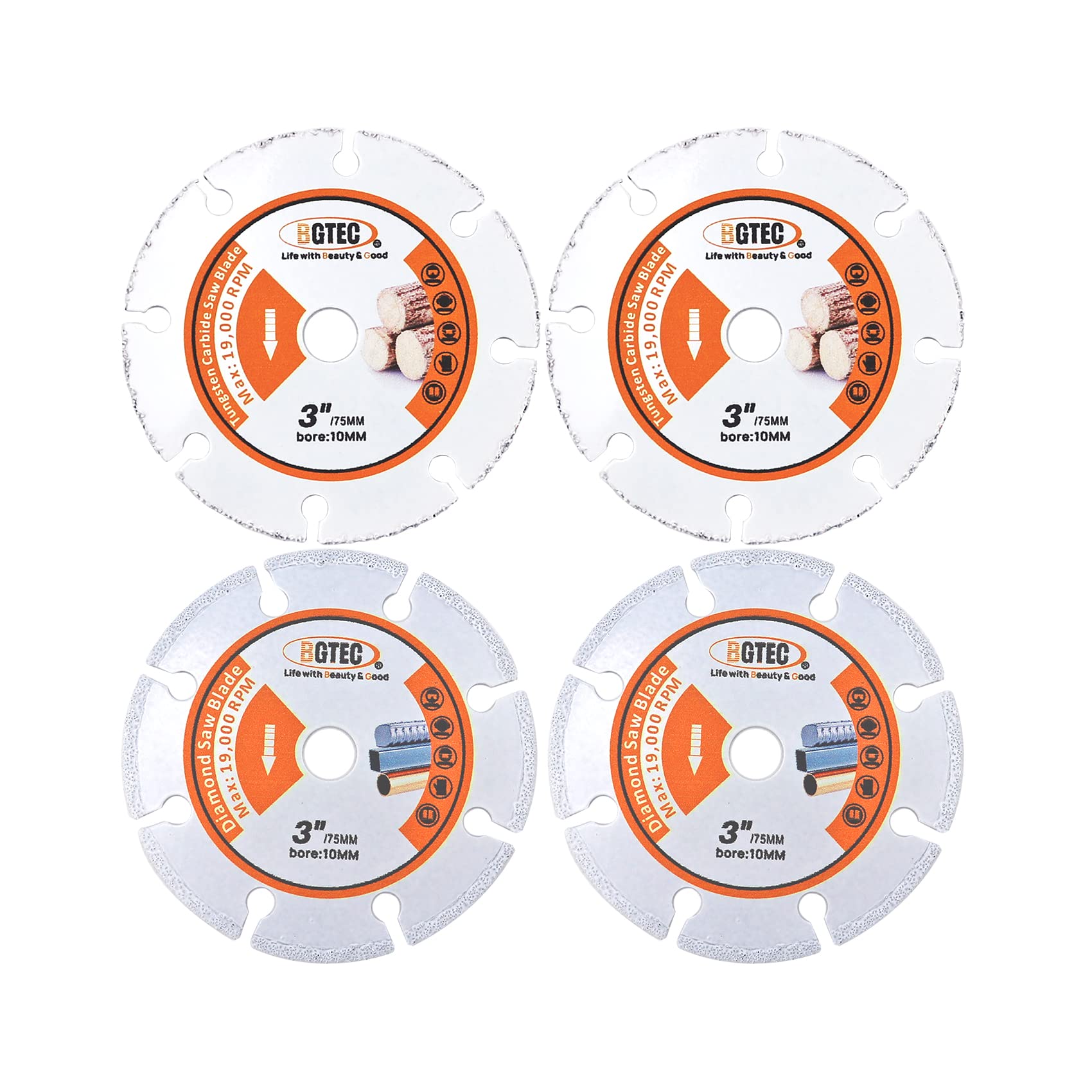 BGTEC Metal & Wood Cutting Wheels - 4 Blades -15 BGTEC Metal & Wood Cutting Wheels - 4 Blades -15