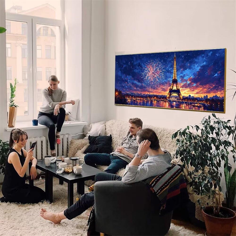 Dipingere con i Numeri Adulti,Torre Eiffel di Parigi Kit di Pittura a Olio su Tela