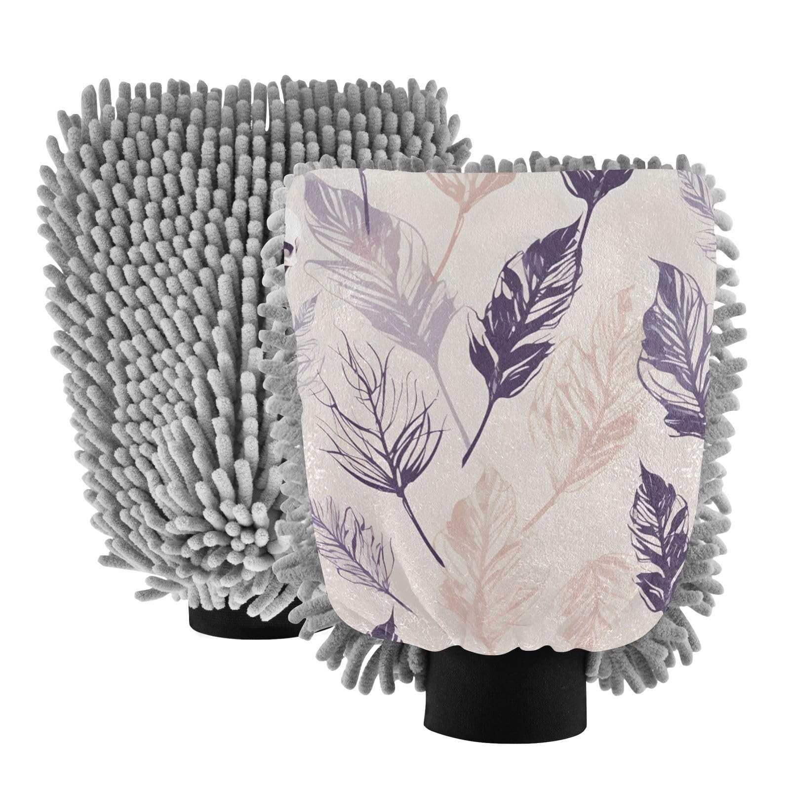 IOACIY Absorbent Microfiber Car Wash Drying Mitts, 2 Pack, Scratch-Free & Lint-Free, Rich Foam, Highly Absorbent, Double Sided, Wash Mitt Perfect for Car Washing, M, Cute Skull (7)