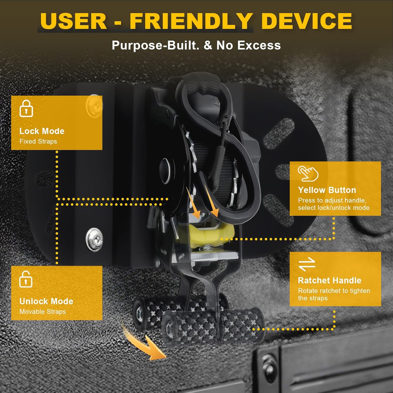 Retractable F150 Ratchet Straps Compatible with Ford 2015-2026, Boxlink Retracting Truck Bed Mounted Ratcheting Tie Down Rad Strap F 150 Accessories (2 Pack) - Image 5