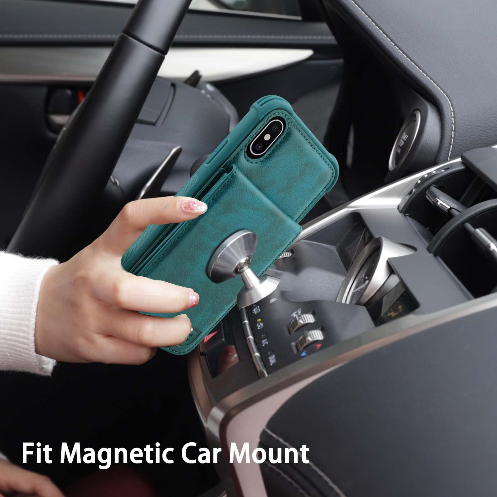 VANAVAGY IPhone X/XS Wallet Case - Faux Leather Flip Cover With Card Slots & RFID Blocking