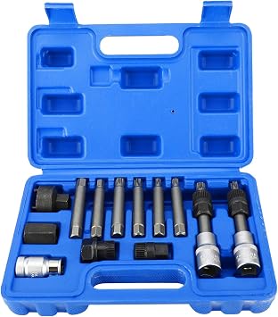 8MILELAKE 13pcs Alternator Pulley Service Tool Compatible for Mercedes Benz BMW Bosch