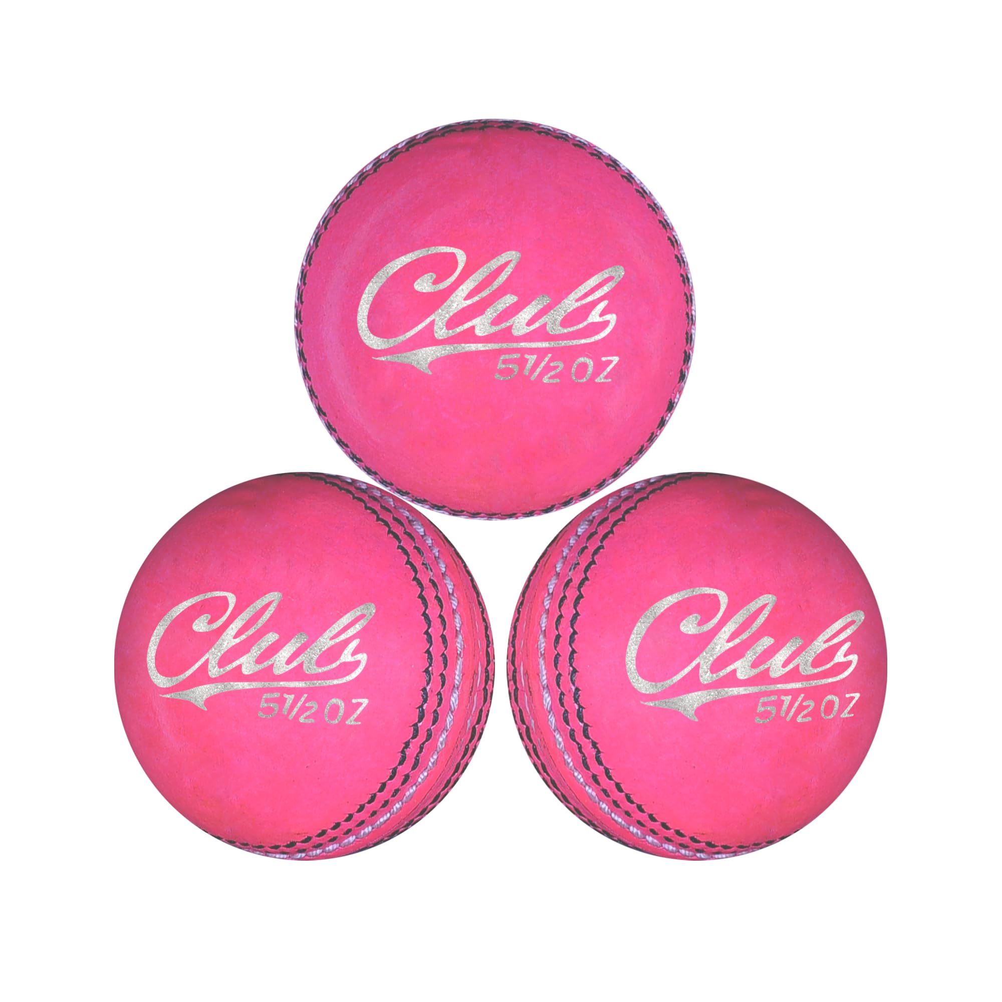 ND Sports Premium Leather Cricket Balls - Grade-A Match Ball for Professional & Practice Club Cricket - Hand-Stitched (3-Pink, Senior)