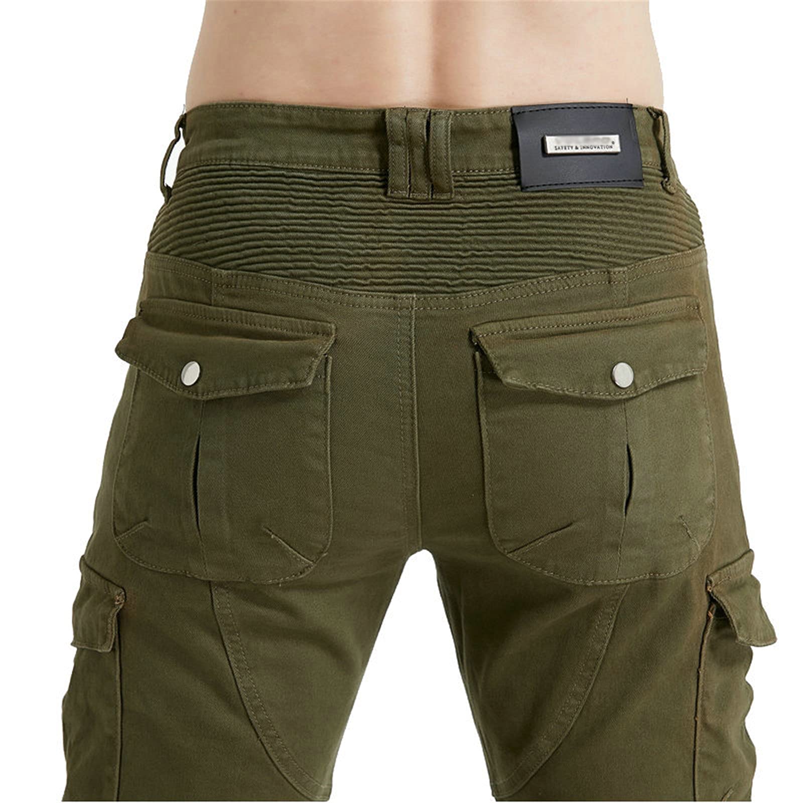 Pantaloni da Moto da Uomo,Moto Biker Jeans Pantaloni Protezione Armature Motorcycle Pants da Ciclismo,Impermeabili Cargo Pantaloni da Corsa (Grigio,M)