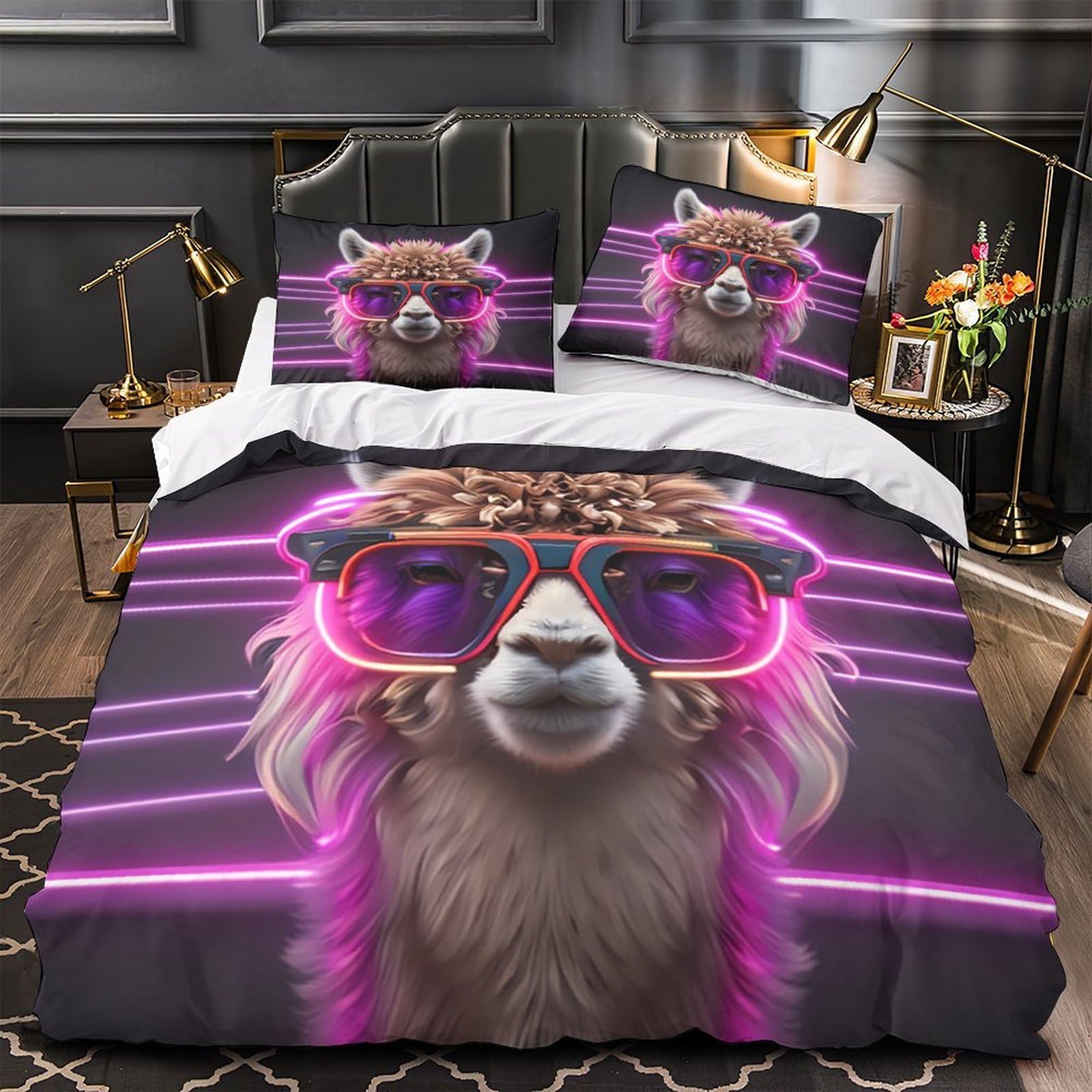 Housse de couette crâne extraterrestre douce et anti-acarien lit double 3D