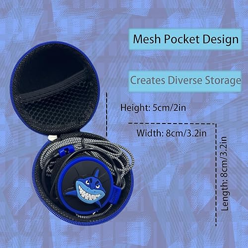 Miniatura 2 de Juego de auriculares con estuche para niños para la escuela, auriculares con cable sobre la oreja de 0.138 in para teléfono y PC, auriculares