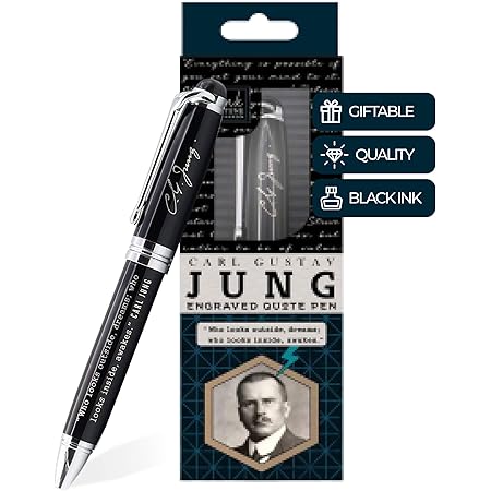 Carl Jung Engraved Inspirational Quote Pen - Who looks outside, dreams; Who looks inside, awakes. - Psychology Gifts for Psychologists Therapists Counselors Intellectuals