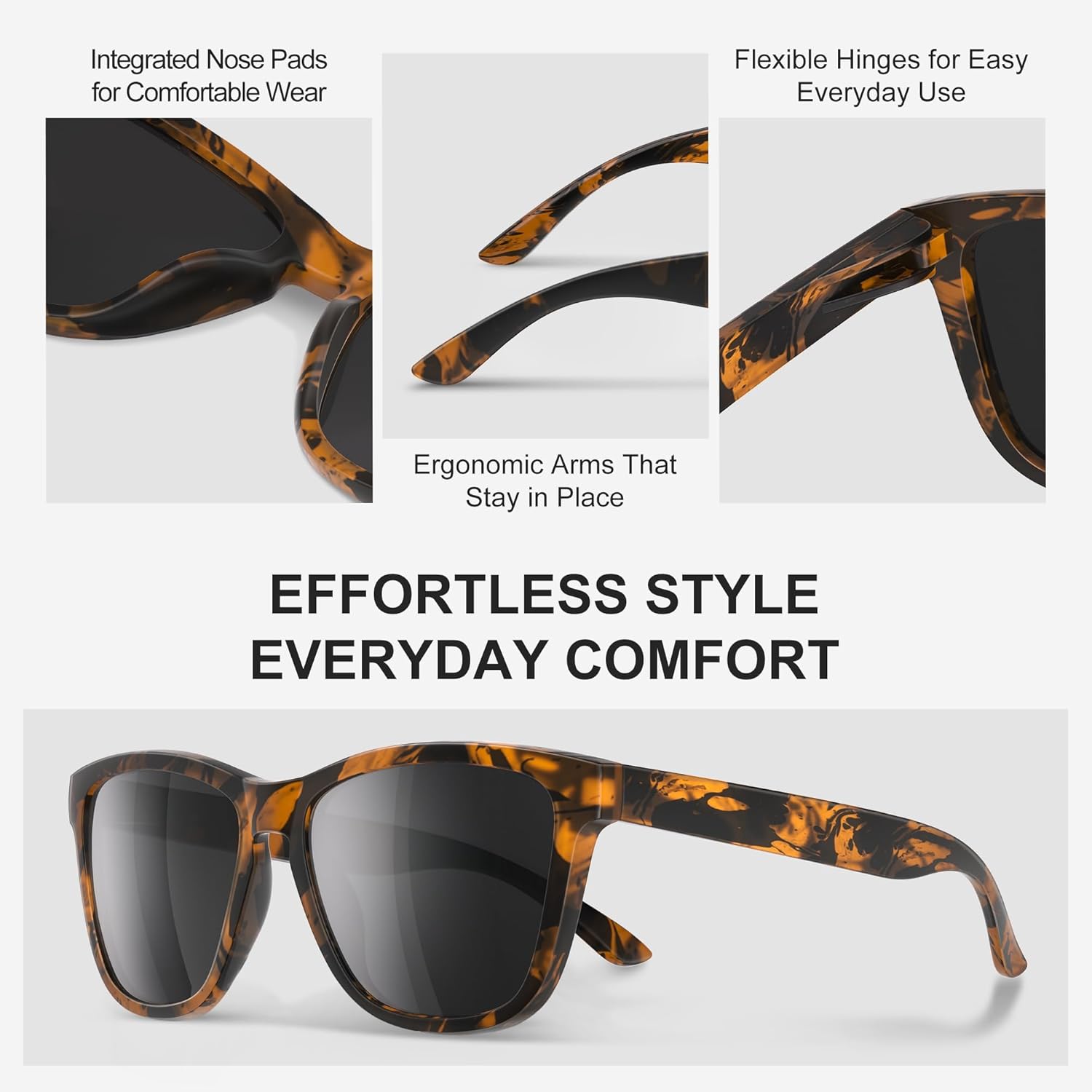 Polarized Sunglasses for Mens Womens - Fashion Men Sun Glasses Shades for Driving Fishing Lightweight UV Protection