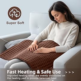 VALGELUIK 17x33 Heating Pad for Pain Relief | Ultra-Soft Microplush Fabric | 6 Adjustable Heat Settings (Moist & Dry) | Safe 2-Hour Auto Shut-Off | Perfect for Back, Neck, Shoulders | Great Gift Idea